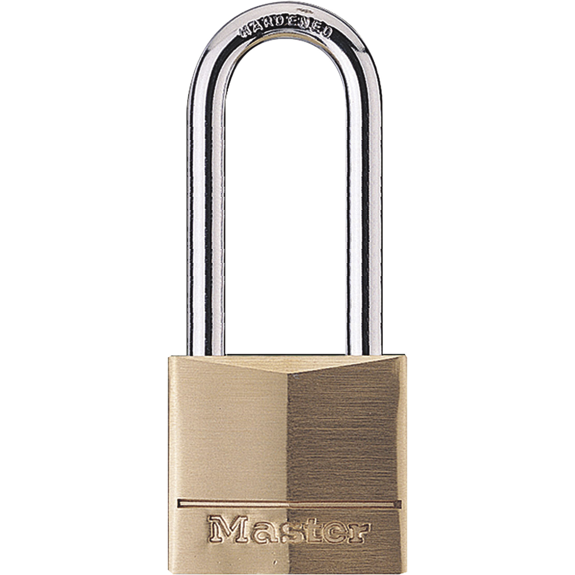 Master Lock Solid Brass Padlock, 2in.H Shackle, 1 9/16in.W, Model# 140DLH